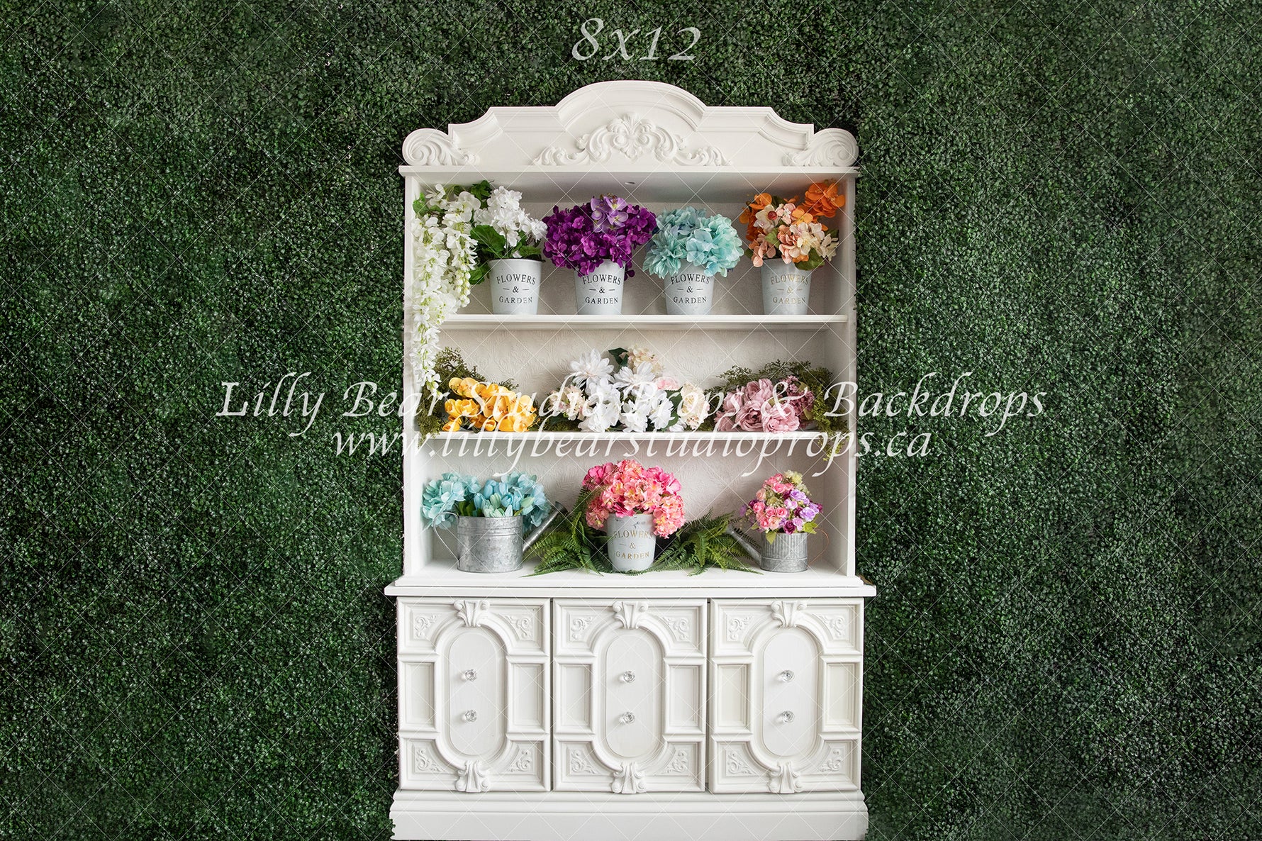 Floral Hutch by Meagan Paige Photography sold by Lilly Bear Studio Props, FABRICS - floral - flowers - garden - hutch