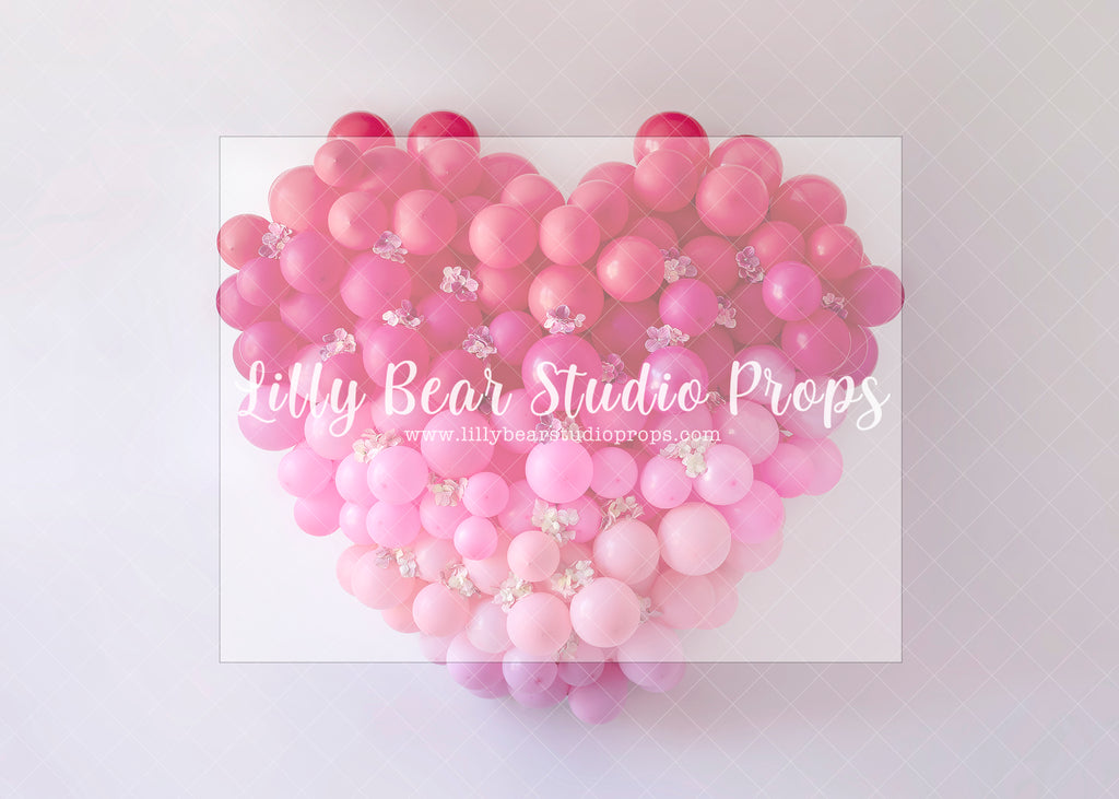 Floral Pink Balloon Love - Lilly Bear Studio Props, balloon flowers, balloon wall, balloons and flowers, blooming flowers, cake smash, floral pink, flower garden, flowers, gold balloons, heart balloon, hearts, ombre, ombre heart, pastel, pink and gold balloons, pink and white, pink and white balloons, pink balloons, pink floral, pink flower, pink flowers, pink hearts, pink white and gold, spring flowers, valentine's, valentine's day, white balloons