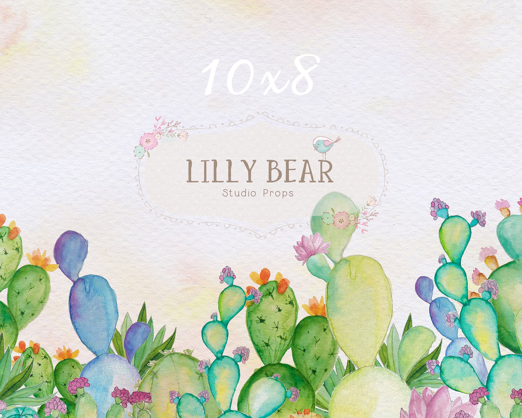 Floral Cactus by Lilly Bear Studio Props sold by Lilly Bear Studio Props, boys - catus - desert - dessert - FABRICS - g