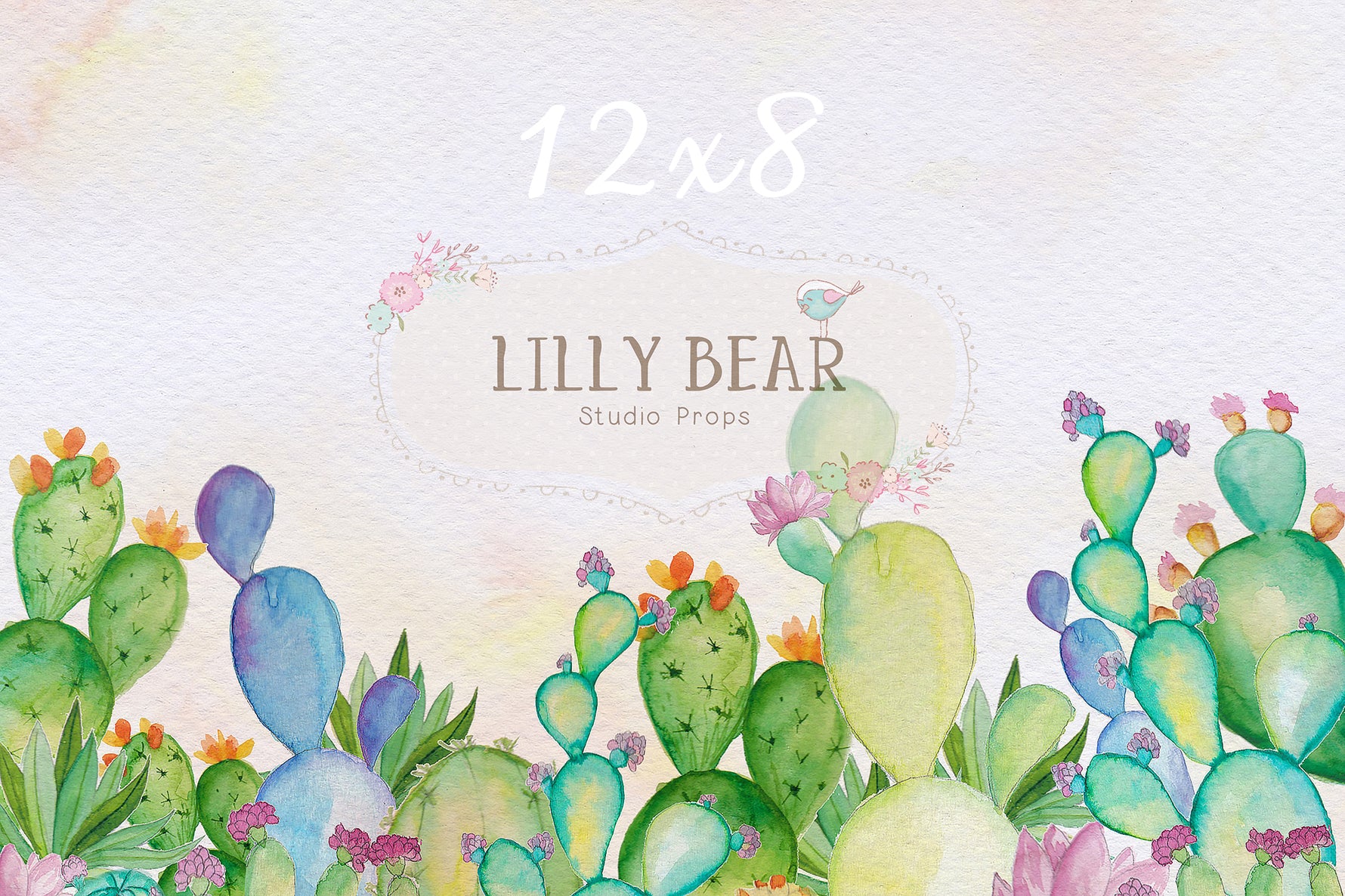 Floral Cactus by Lilly Bear Studio Props sold by Lilly Bear Studio Props, boys - catus - desert - dessert - FABRICS - g