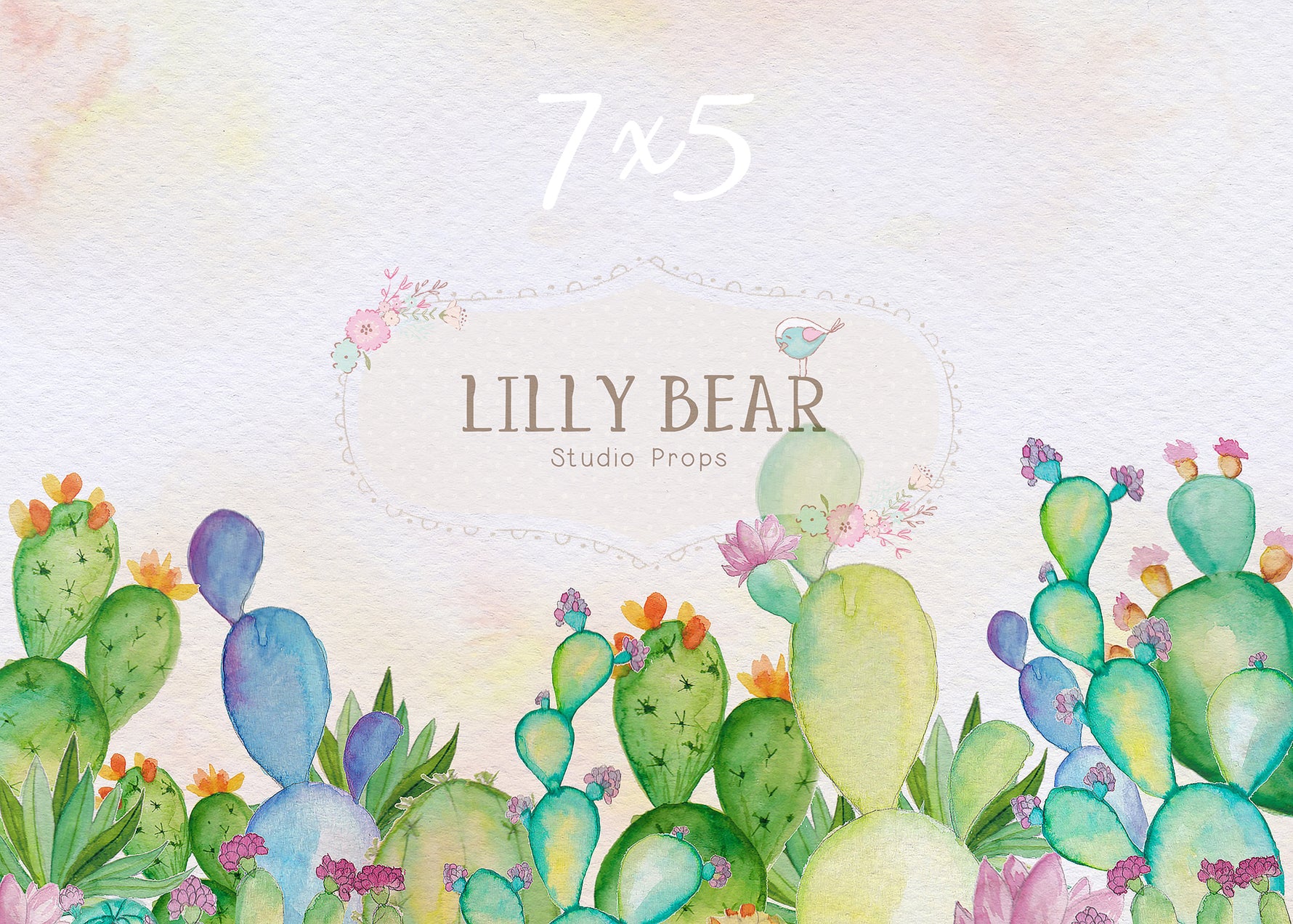 Floral Cactus by Lilly Bear Studio Props sold by Lilly Bear Studio Props, boys - catus - desert - dessert - FABRICS - g