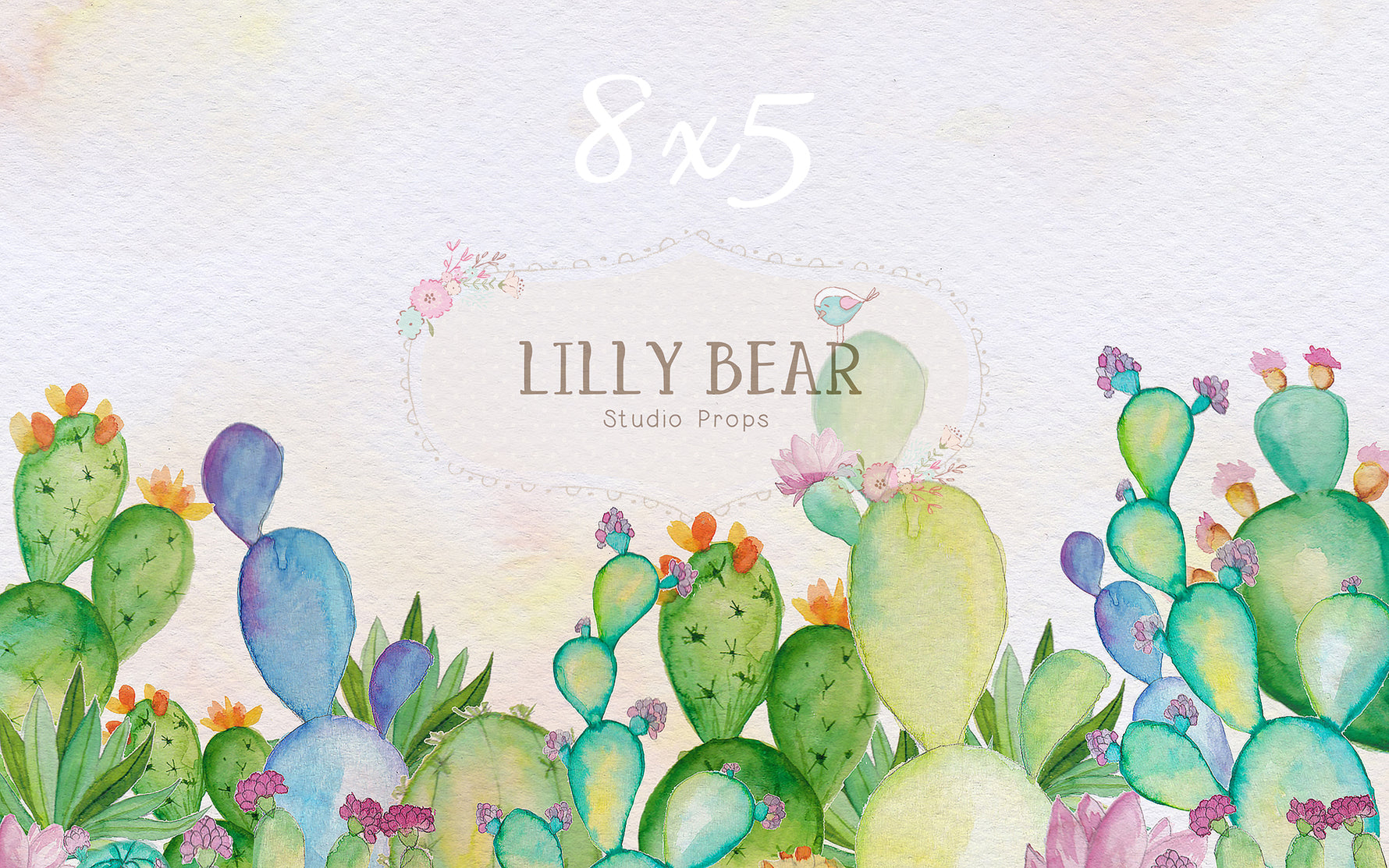 Floral Cactus by Lilly Bear Studio Props sold by Lilly Bear Studio Props, boys - catus - desert - dessert - FABRICS - g