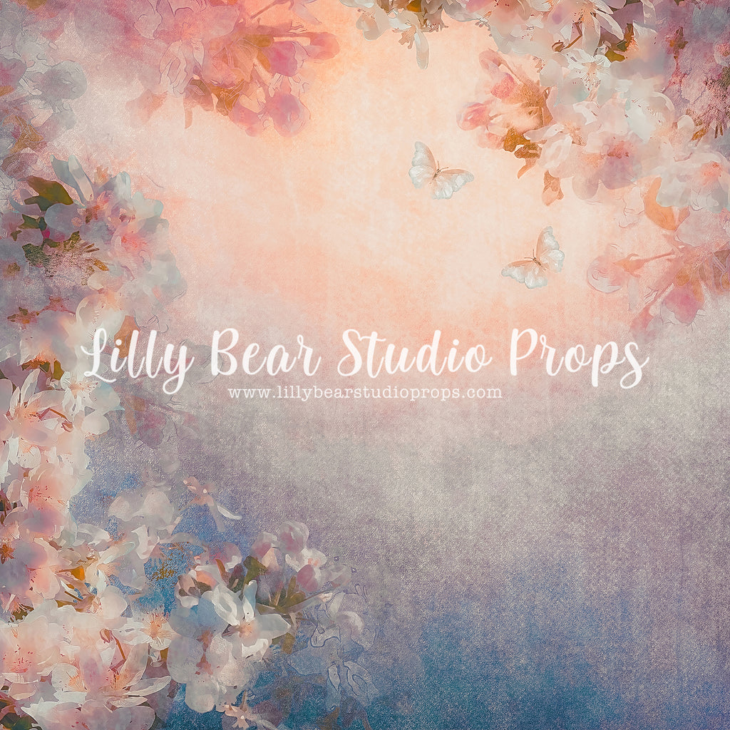 Flower Garden by Lilly Bear Studio Props sold by Lilly Bear Studio Props, blue - butterfly - FABRICS - floral - florals