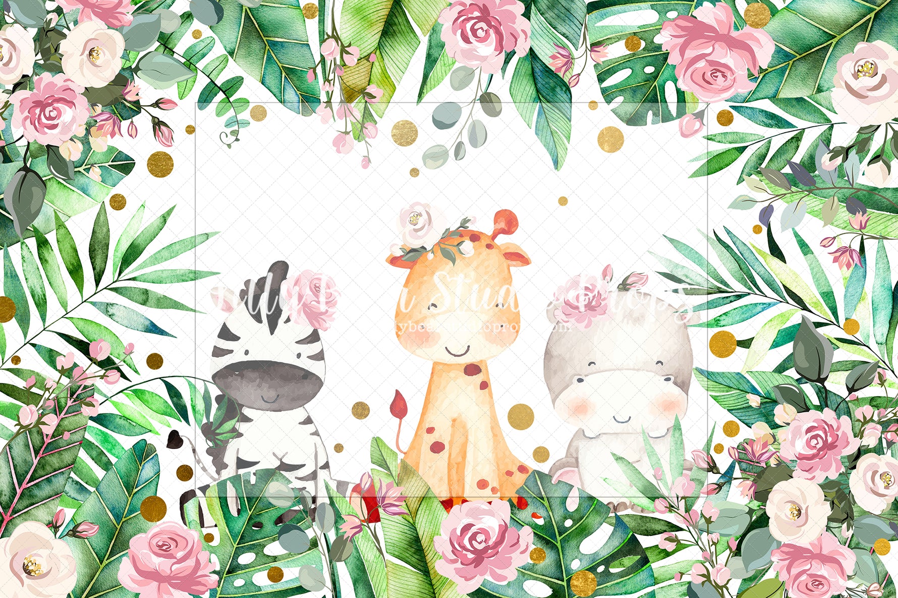 Flower Jungle Confetti - Lilly Bear Studio Props, baby jungle, elephant jungle, fabric, fine art, girls, heart jungle, into the jungle, jungle, jungle animals, jungle first birthday, jungle one, jungle party, jungle safari party, little wild one, poly, simple garland, spanish moss, vinyl, welcome to the jungle, wild jungle, wild one, wild one girl, Wrinkle Free Fabric