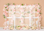 Creamy Floral Window - Lilly Bear Studio Props, boho pink, dusty pink, fabric, fine art, floral, floral balloon garland, floral balloons, floral pink, girls, hand painted, pink and blue, pink floral, pink flower, pink flowers, poly, vinyl