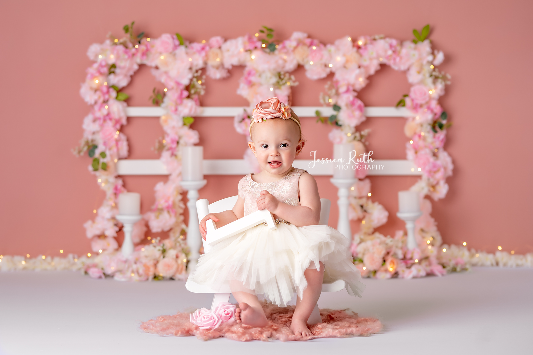 Pink Floral Window - Lilly Bear Studio Props, boho pink, dusty pink, fabric, fine art, floral, floral balloon garland, floral balloons, floral pink, girls, hand painted, pink and blue, pink floral, pink flower, pink flowers, poly, vinyl