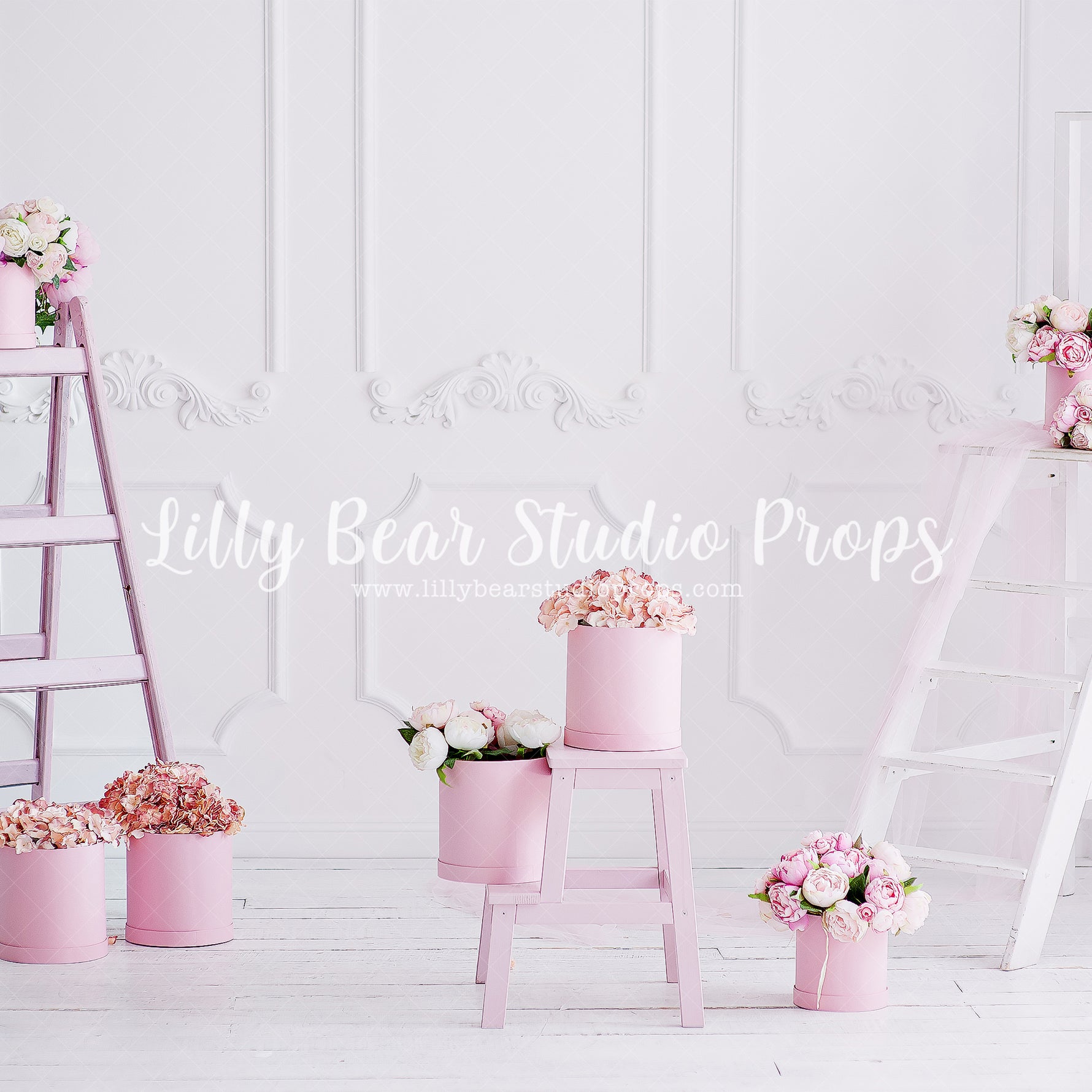 Flowers and Ladders by Lilly Bear Studio Props sold by Lilly Bear Studio Props, FABRICS - floral - flowers - ladder - p
