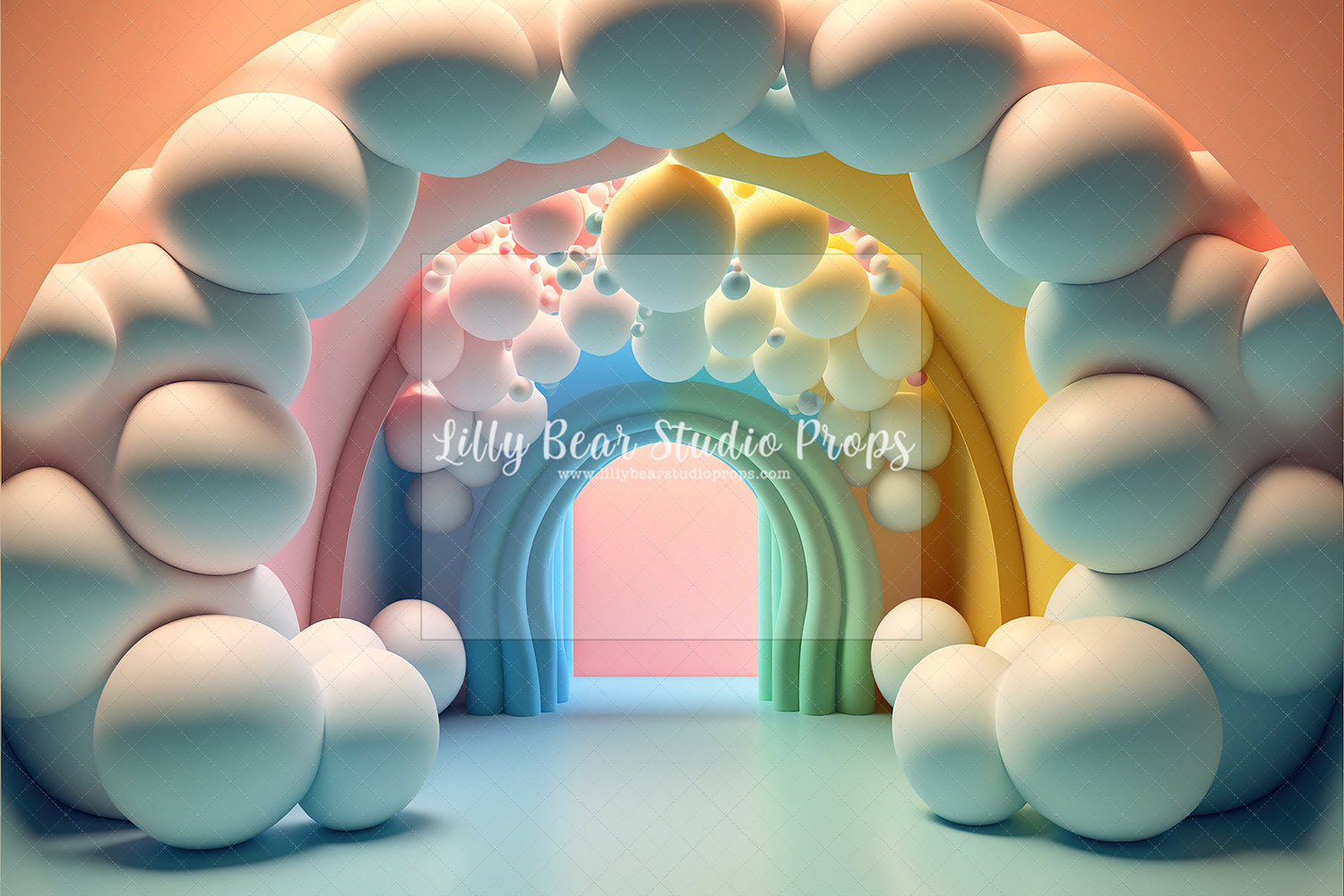 Fluffy Cloud Rainbow Arch