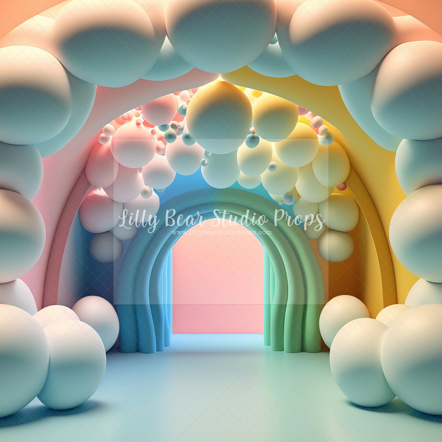 Fluffy Cloud Rainbow Arch