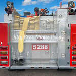 Follow The Fire - Lilly Bear Studio Props, axe, Fabric, fire, fire chief, fire extinguisher, fire hose, fire hydrant, fire station, fire truck, firefighters, fireman, fireman hat, Wrinkle Free Fabric