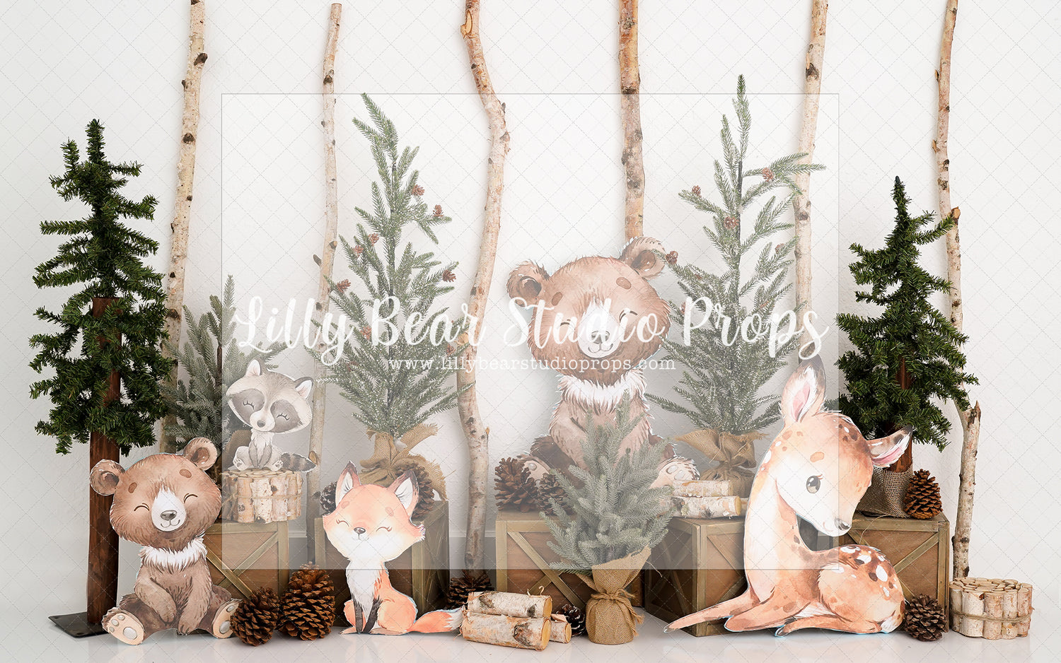 Forest Creatures - Lilly Bear Studio Props, bloom, floral, flower, flowers, flowers vines, green, ladder, large flowers, spring, spring floral, spring flowers, spring ladder, springtime