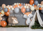 Foxy & Porcupine Friends by E Newton - Lilly Bear Studio Props, camp, camp fire, camper, campfire, forest, forest animals, fox turns one, foxing around, foxy, little camper, little wild one, moon, moonlight, moonlight forest, one fox, our little fox, teepee, teepee tent, teepee woodland, wild one, woodland, woodland animals, woodland creatures, woodland friends