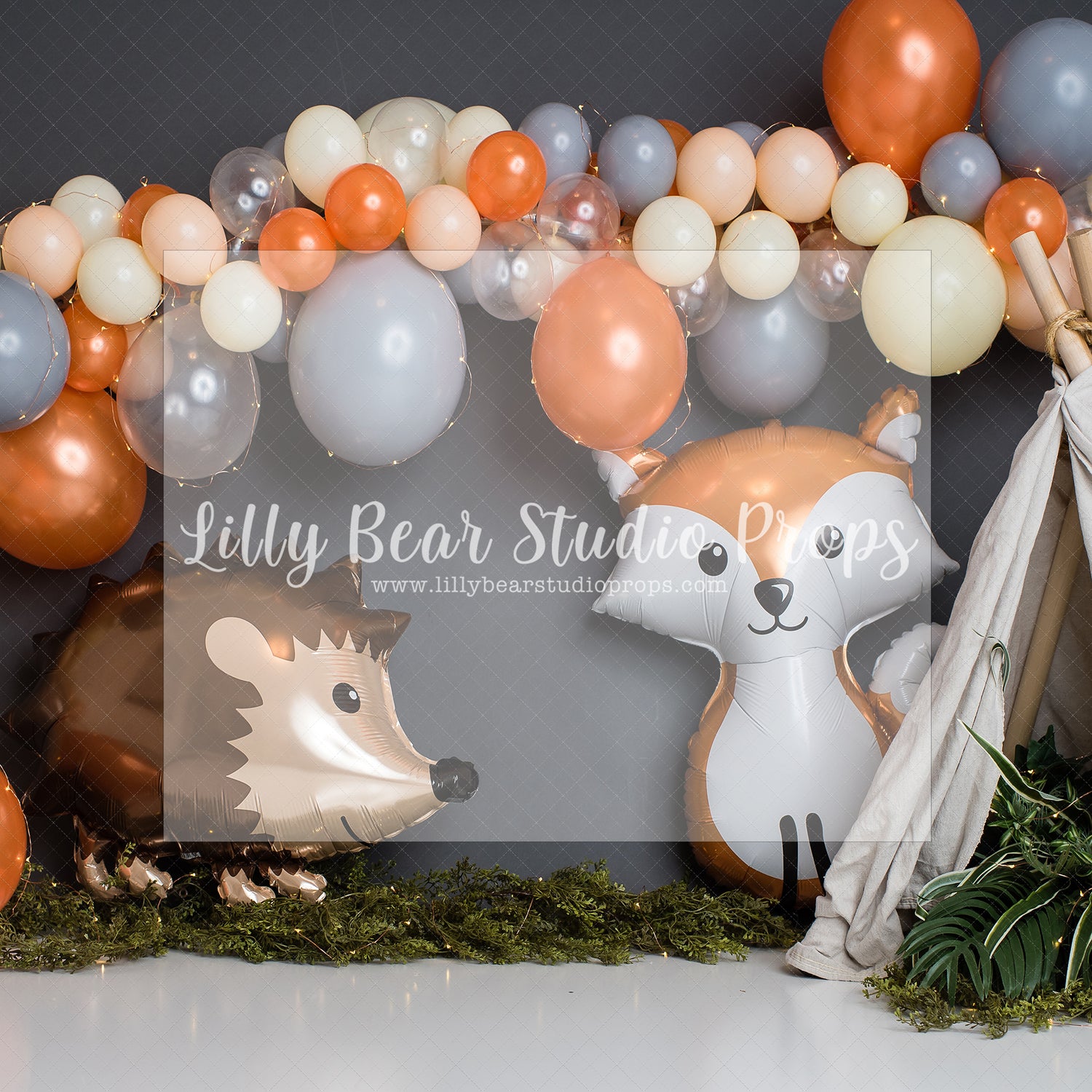 Foxy & Porcupine Friends by E Newton - Lilly Bear Studio Props, camp, camp fire, camper, campfire, forest, forest animals, fox turns one, foxing around, foxy, little camper, little wild one, moon, moonlight, moonlight forest, one fox, our little fox, teepee, teepee tent, teepee woodland, wild one, woodland, woodland animals, woodland creatures, woodland friends