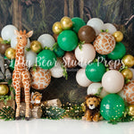 Frederick and his jungle friends - Lilly Bear Studio Props, aftrican lion safari, balloon and leaves, balloon garland, dino, elephant, elephant jungle, elephants, giraffe, jungle, jungle safari party, lion, safari, safari jeep, tiger, wild jungle, wild little one, wild one