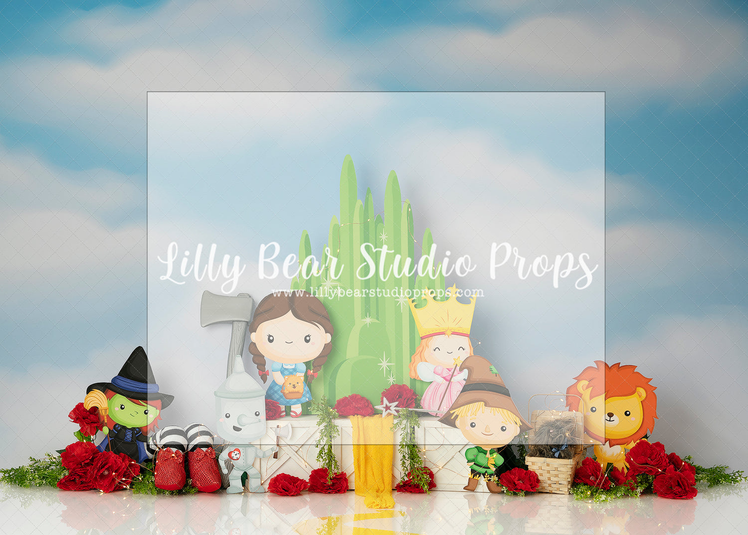 Friends on the Yellow Brick Road - Lilly Bear Studio Props, Dorthey, good witch, lion, over the rainbow, oz, oz entrance, rainbows, scarecrow, somewhere over the rainbow, the wizard of oz, welcome to oz, wicked witch, wizard of oz