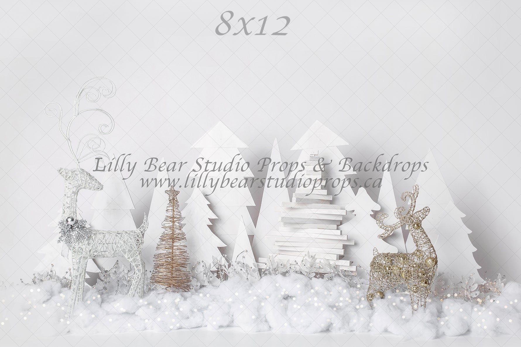 Frosted Forest Lights by EllaBean sold by Lilly Bear Studio Props, boys - cake smash - FABRICS - forest - frosted - gir