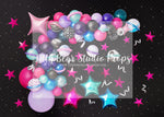 Galactic Party - Lilly Bear Studio Props, Fabric, galaxy, galaxy space, outerspace, space, space and stars, space balloon garland, Wrinkle Free Fabric