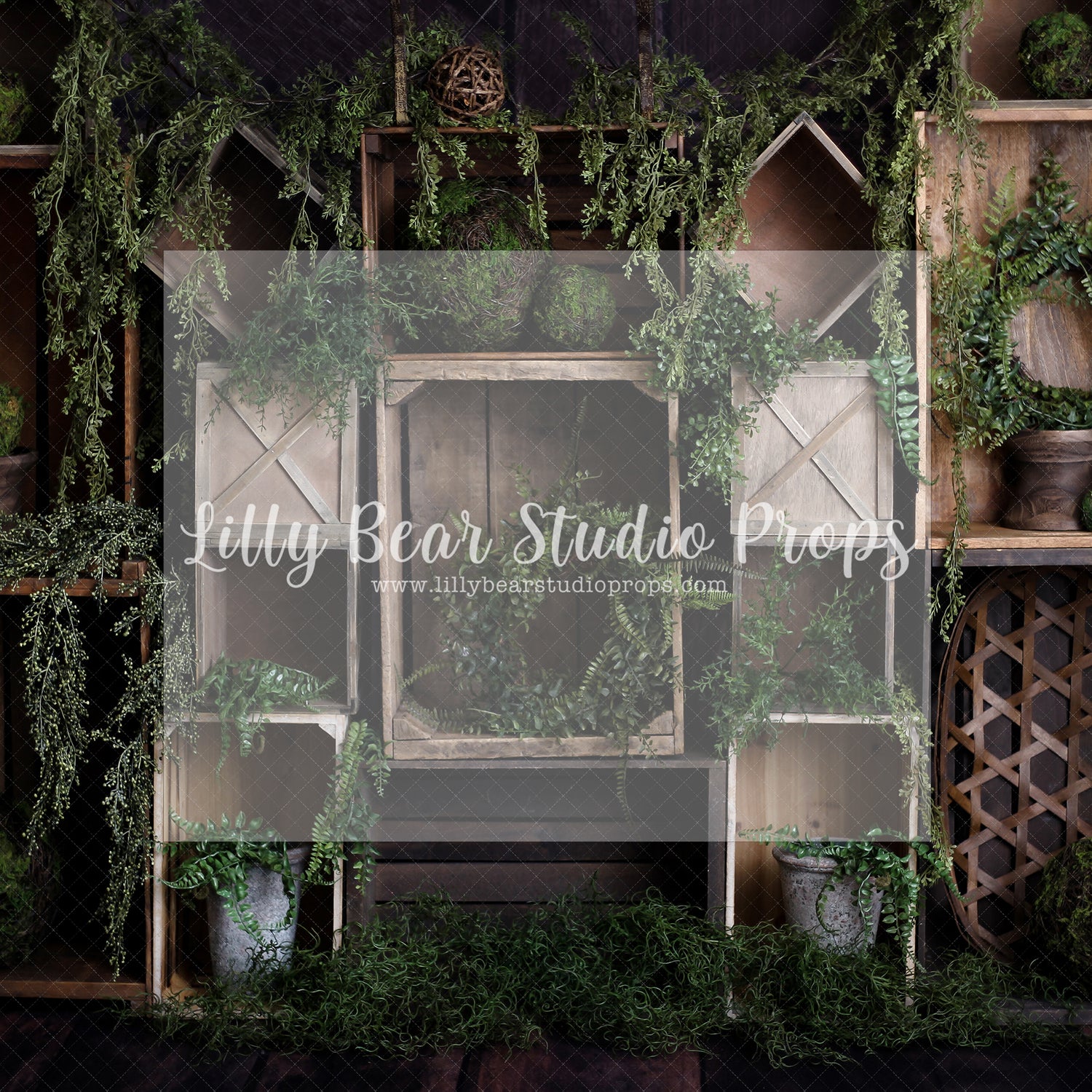 Garden Box Wall - Lilly Bear Studio Props, boho spring, FABRICS, flower barn doors, flower garden, flower ladder, flower stand, fresh flowers, garden, spanish moss, spring, spring garden, spring mini, spring time, springtime, sprintime, tulips, watering can