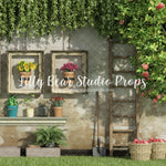 Gardeners Corner by Lilly Bear Studio Props sold by Lilly Bear Studio Props, blue floral - blue flower - blue flowers