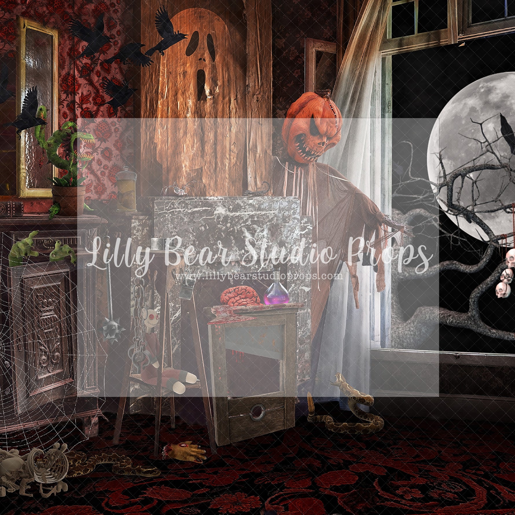 Ghost & Ghouls Room - Lilly Bear Studio Props, christmas, Decorated, fall, fall colors, fall colours, fall forest, fall leaves, fall mini, fall pumpkins, fall season, falling leaves, farm pickup, full moon, Giving, halloween, jack-o-lantern, jack-o-lanterns, jackolantern, moon, moonlight, moonlight forest, Peaceful, pickup, pickup truck, pumpkin field, spooky halloween, witches