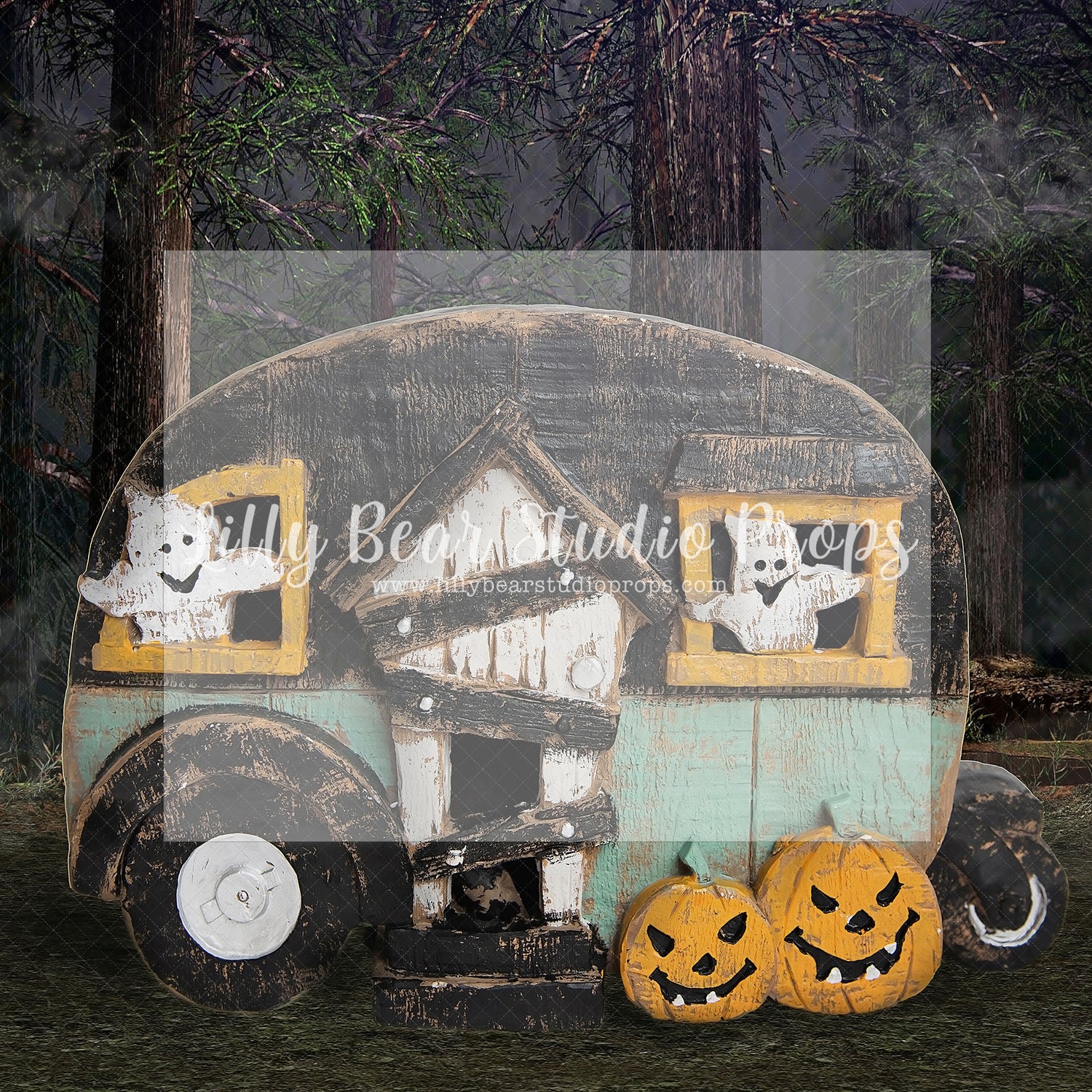 Ghostly Trailer by Santana Nicole Photography - Lilly Bear Studio Props, boy pumpkin, camper, carved pumpkin, FABRICS, fall pumpkins, ghosts, halloween camper, halloween mini, halloween pumpkins, halloween trailer, jack-o-lanter, jack-o-lantern, jack-o-lanterns, jackolantern, little camper, little pumpkin, our little pumpkin, pumpkin, pumpkin is turning one, pumpkin patch, pumpkin smash, pumpkings, pumpkins, VW camper
