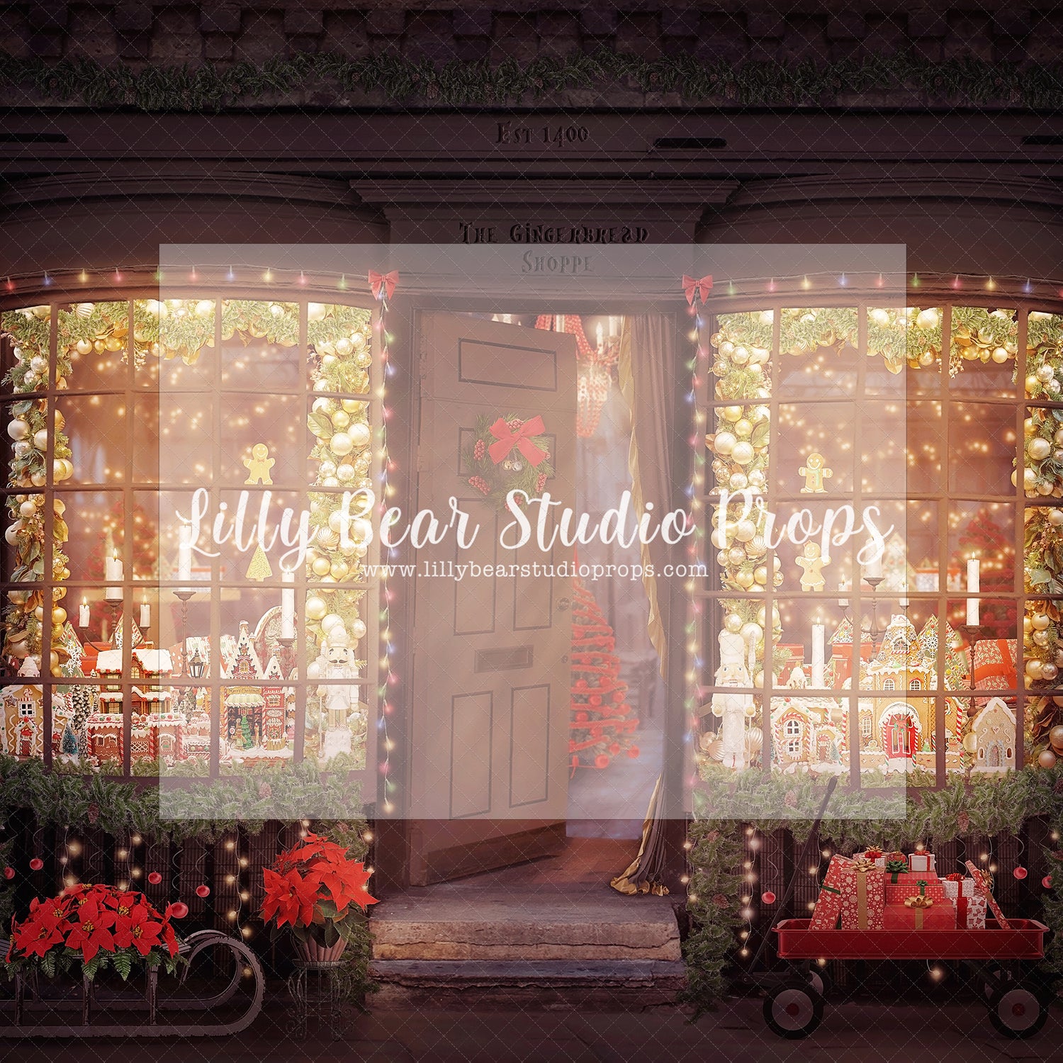 Gingerbread Christmas Shoppe - Lilly Bear Studio Props, christmas, Cozy, Decorated, Festive, Giving, Holiday, Holy, Hopeful, Joyful, Merry, Peaceful, Peacful, Red & Green, Seasonal, Winter, Xmas, Yuletide