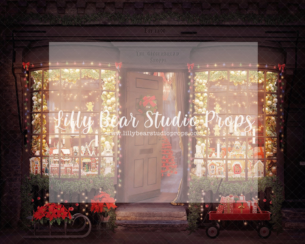 Gingerbread Christmas Shoppe - Lilly Bear Studio Props, christmas, Cozy, Decorated, Festive, Giving, Holiday, Holy, Hopeful, Joyful, Merry, Peaceful, Peacful, Red & Green, Seasonal, Winter, Xmas, Yuletide