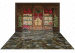 Gingerbread Store Combo - Lilly Bear Studio Props, black fireplace, bohemian christmas, bohemian fireplace, bohemian mantel, boho, boho christmas, boho holiday, boho mantel, christmas, christmas mantel, christmas village, evergreen trees, evergreens, Fabric, fireplace, holiday, holiday christmas, mantel, Pampas, pine trees, white christmas, white holiday, Wrinkle Free Fabric