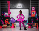 Girls Garage by Brittany Ebany & Co. sold by Lilly Bear Studio Props, car - car shop - cars - Fabric - FABRICS - fence