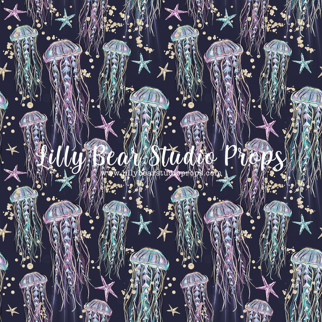 Glitter Jellyfish by Lilly Bear Studio Props sold by Lilly Bear Studio Props, aqua - beach shells - blue seashells - bl