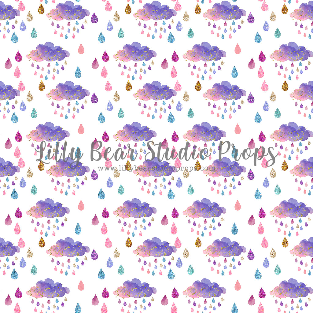 Glitter Raindrops by Lilly Bear Studio Props sold by Lilly Bear Studio Props, blue clouds - clouds - girls - glitter