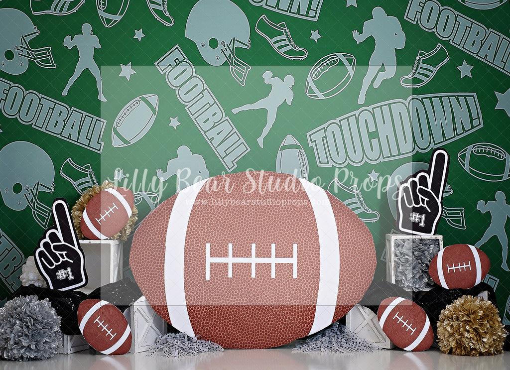 Go Long - Lilly Bear Studio Props, boy sports, football, football field, football field grass, football grass, football player, footballs, sports, sports game, sports party, sports team, sports theme