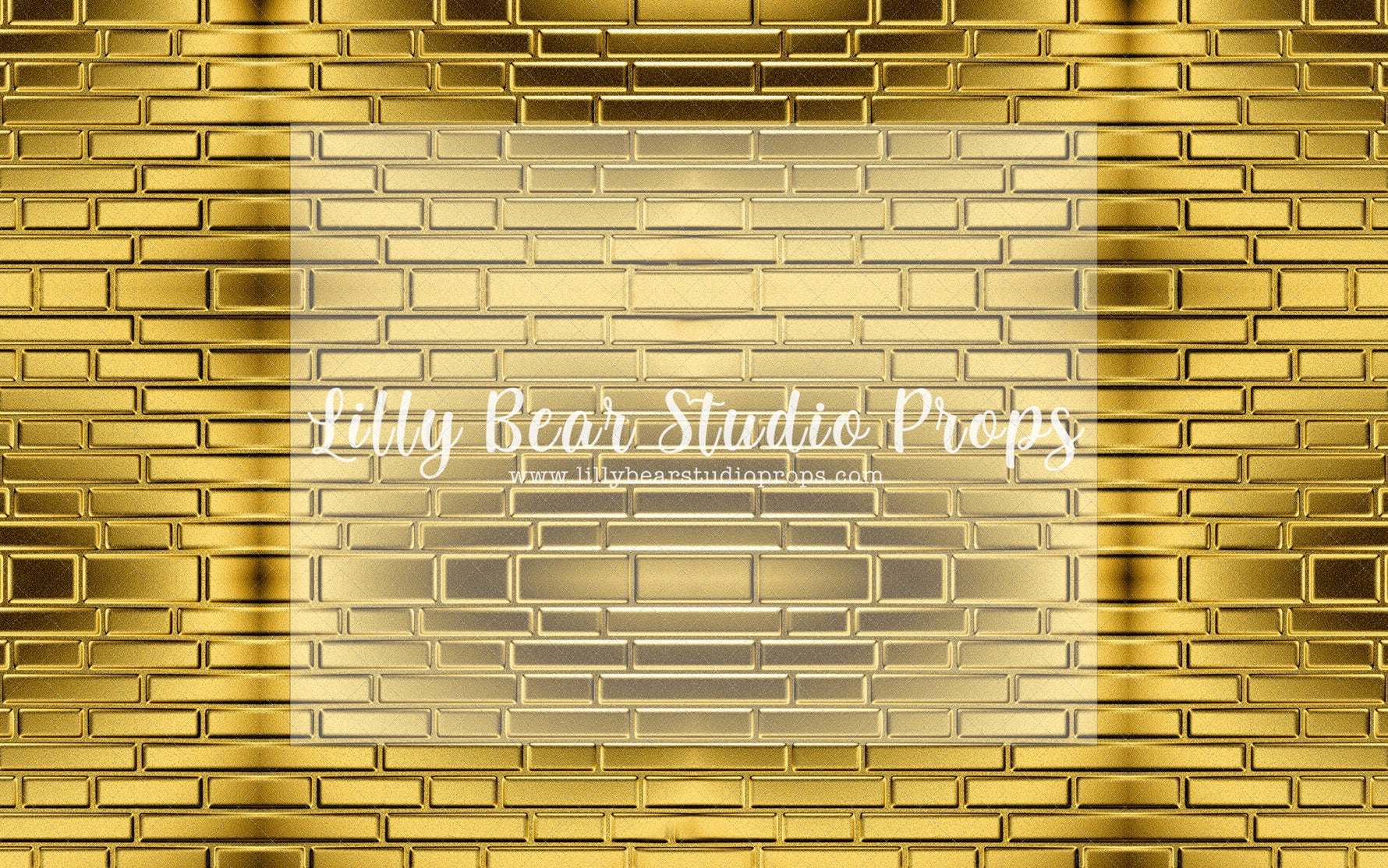 Gold Brick Wall - 96x60' Wrinkle Free Fabric RTS - Lilly Bear Studio Props, brick, Brick Wall, gold, gold brick, gold brick wall, money brick