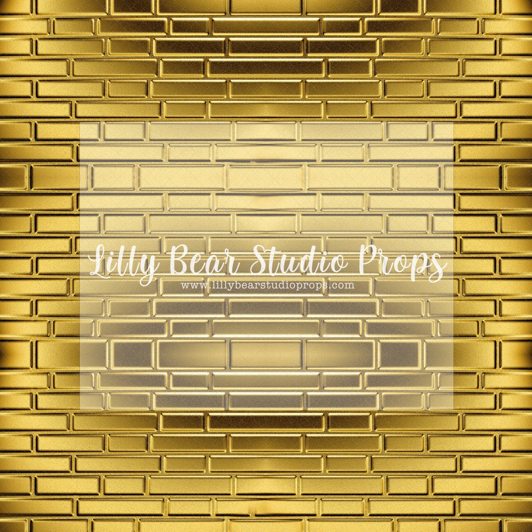 Gold Brick Wall - 96x60' Wrinkle Free Fabric RTS - Lilly Bear Studio Props, brick, Brick Wall, gold, gold brick, gold brick wall, money brick