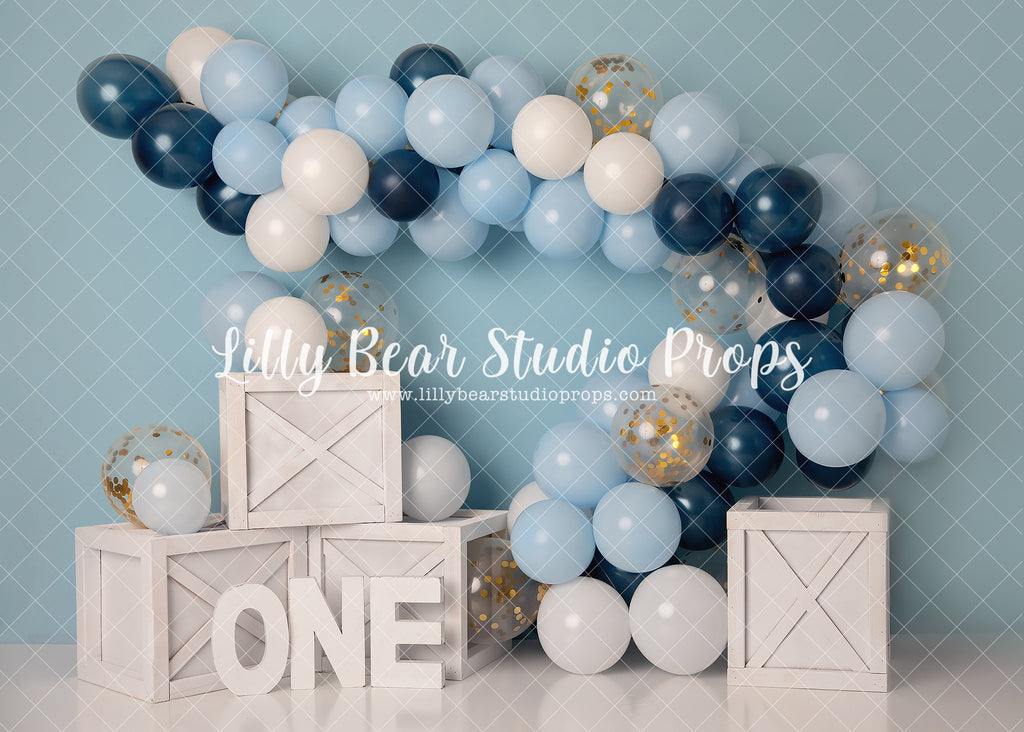 Gold Glitter Blues by OhSoBeauty Photography sold by Lilly Bear Studio Props, balloon - balloon arch - balloon garland
