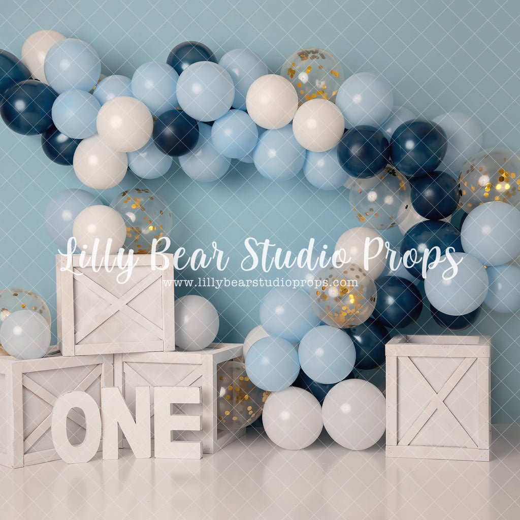 Gold Glitter Blues by OhSoBeauty Photography sold by Lilly Bear Studio Props, balloon - balloon arch - balloon garland