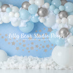 Silver Twinkle Star Balloon Garland by Jessica Ruth Photography sold by Lilly Bear Studio Props, little star - silver