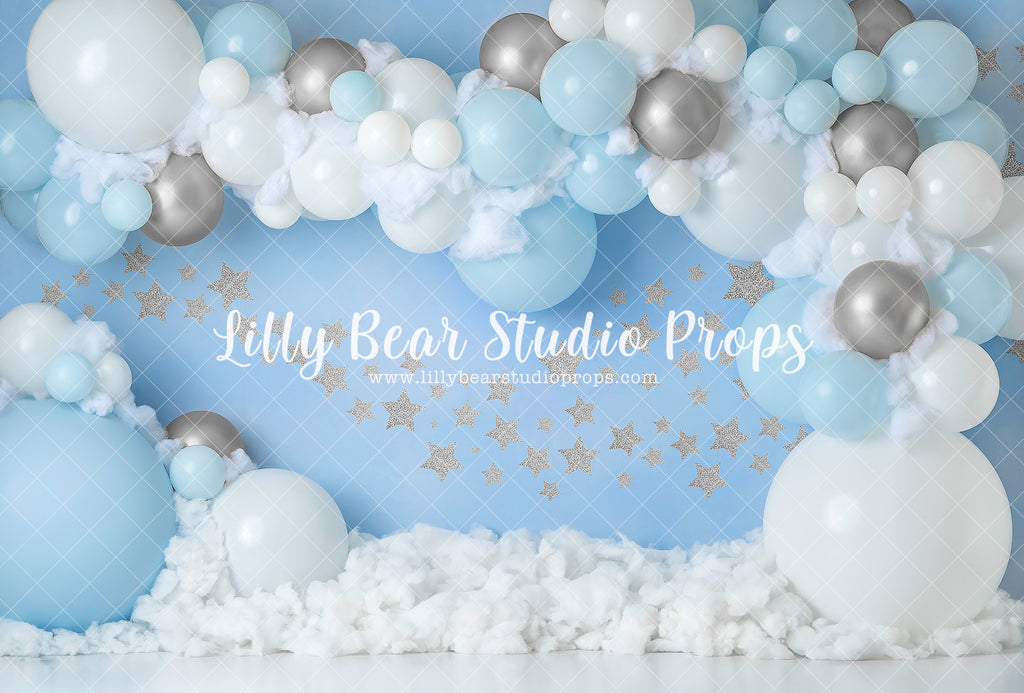 Silver Twinkle Star Balloon Garland by Jessica Ruth Photography sold by Lilly Bear Studio Props, little star - silver