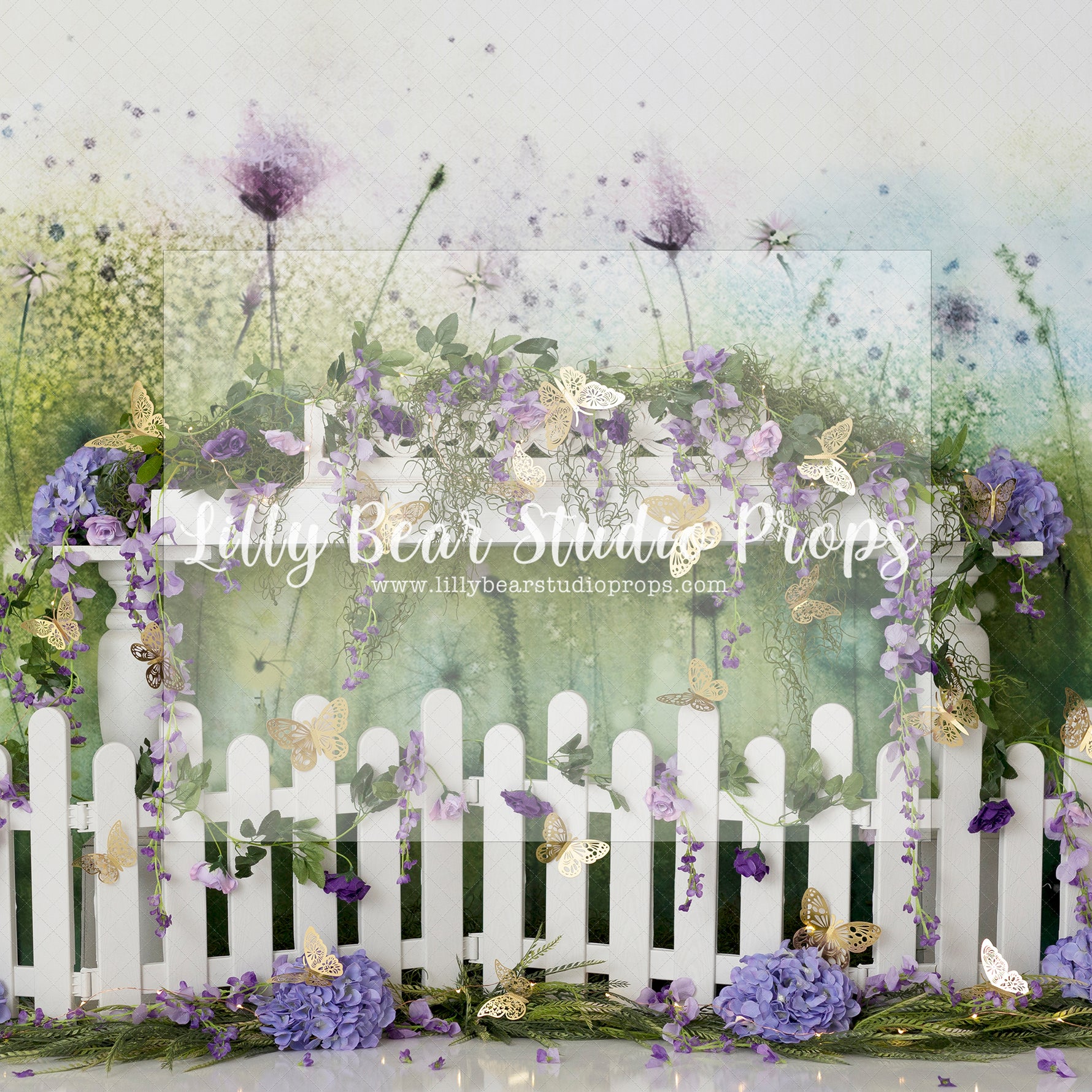 Golden Butterfly Garden - Lilly Bear Studio Props, butterflies, butterfly, FABRICS, fairy garden, floral garden, flower garden, garden, garden butterlies, girl, gold butterflies, gold butterfly, spring garden