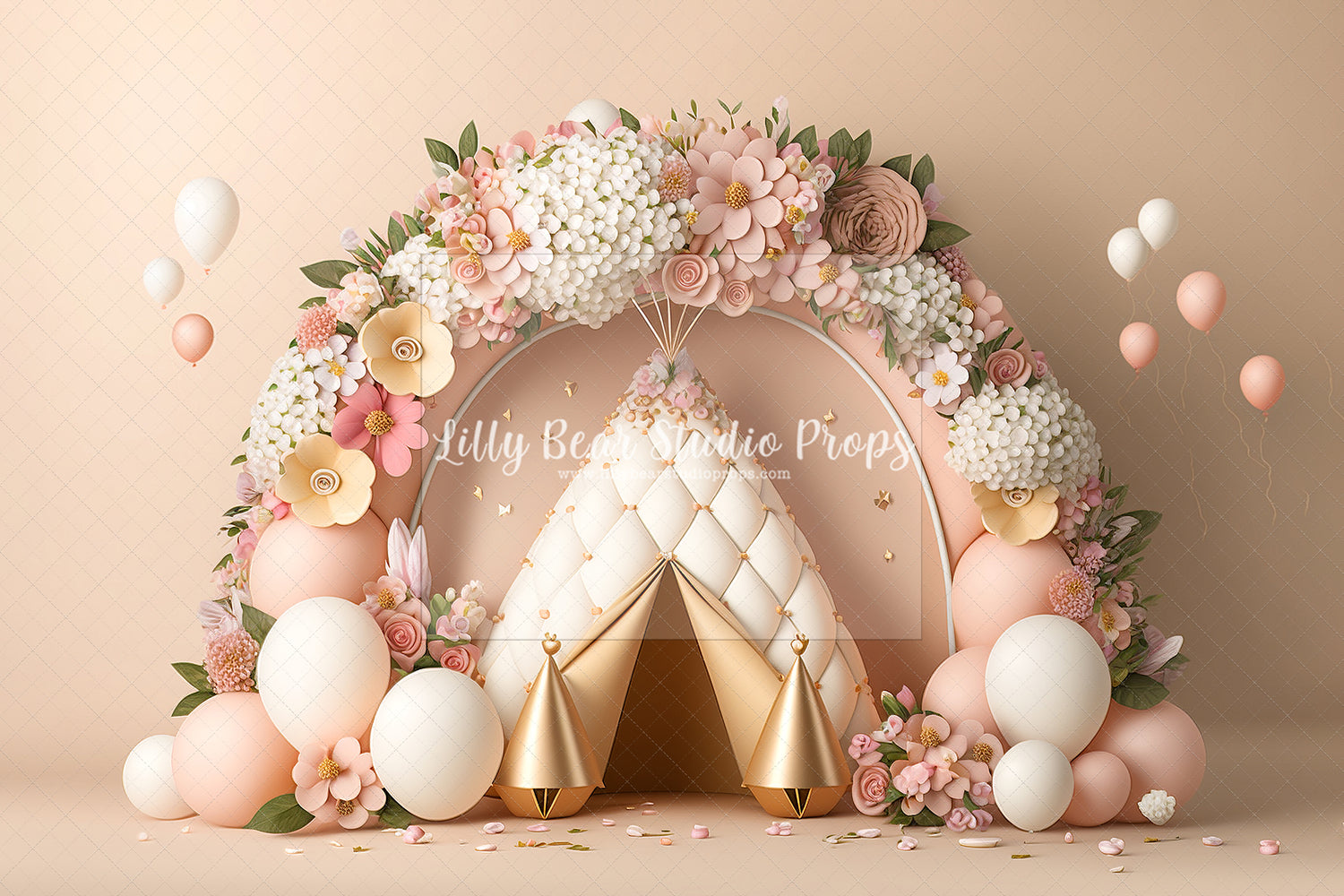 Golden Floral Teepee - Sweep Option