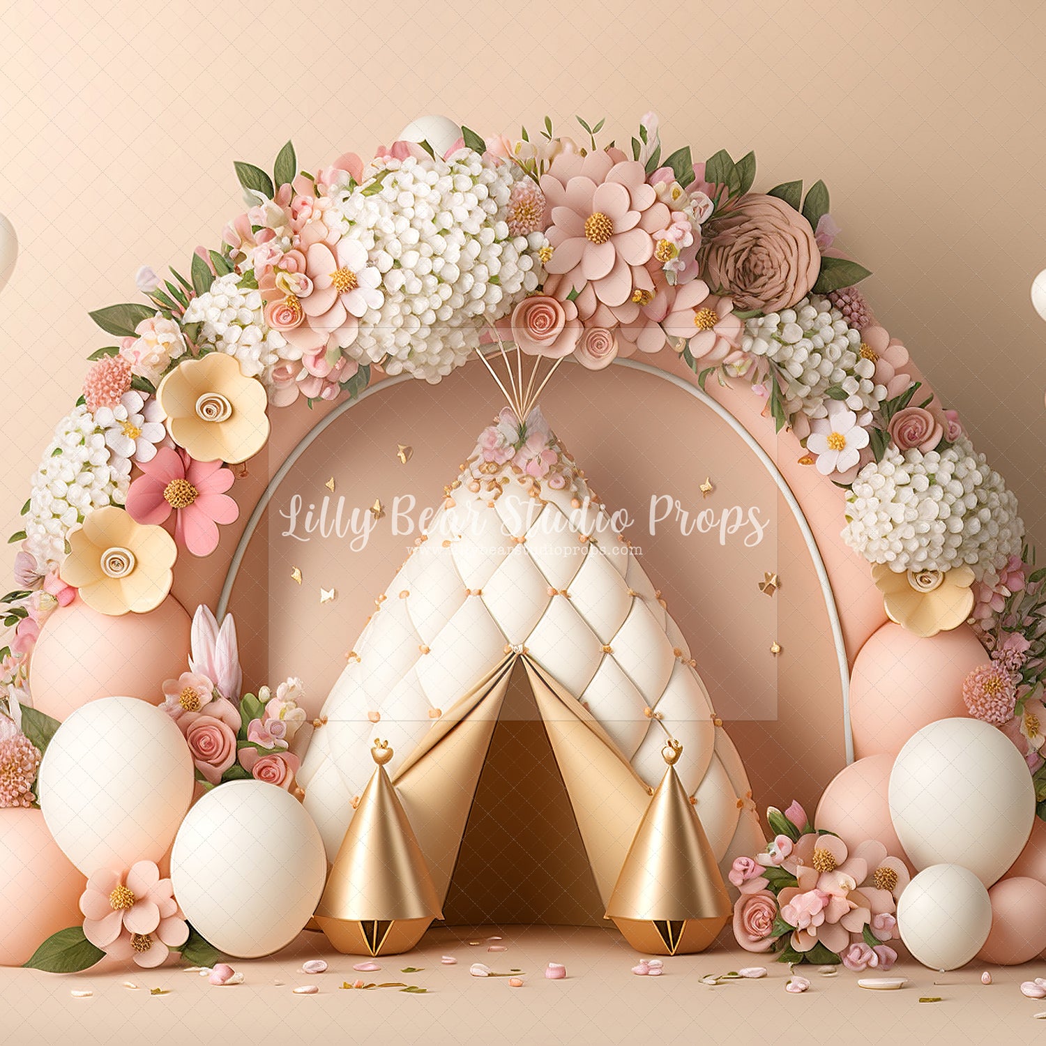 Golden Floral Teepee - Sweep Option
