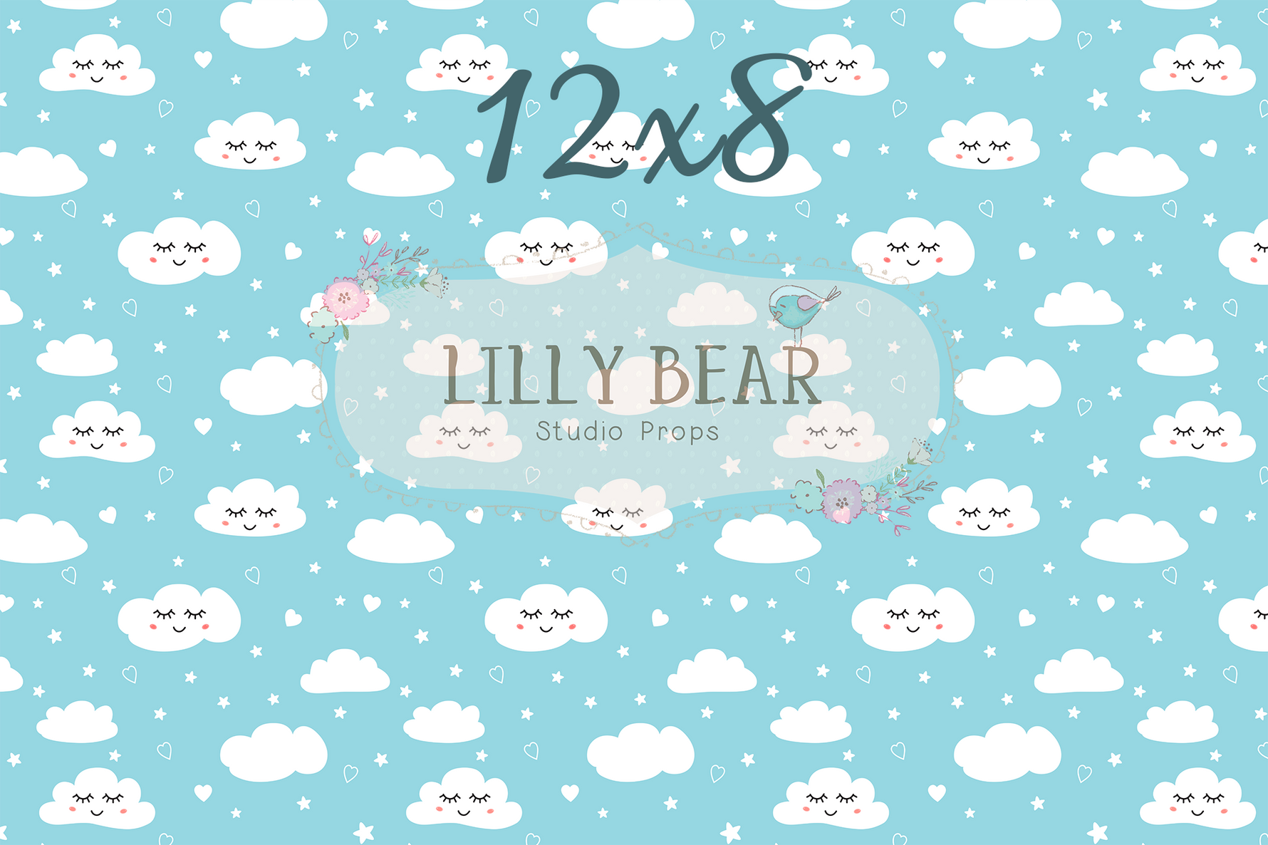 Good Night Little One by Lilly Bear Studio Props sold by Lilly Bear Studio Props, bed time - boy - cloud pattern - clou