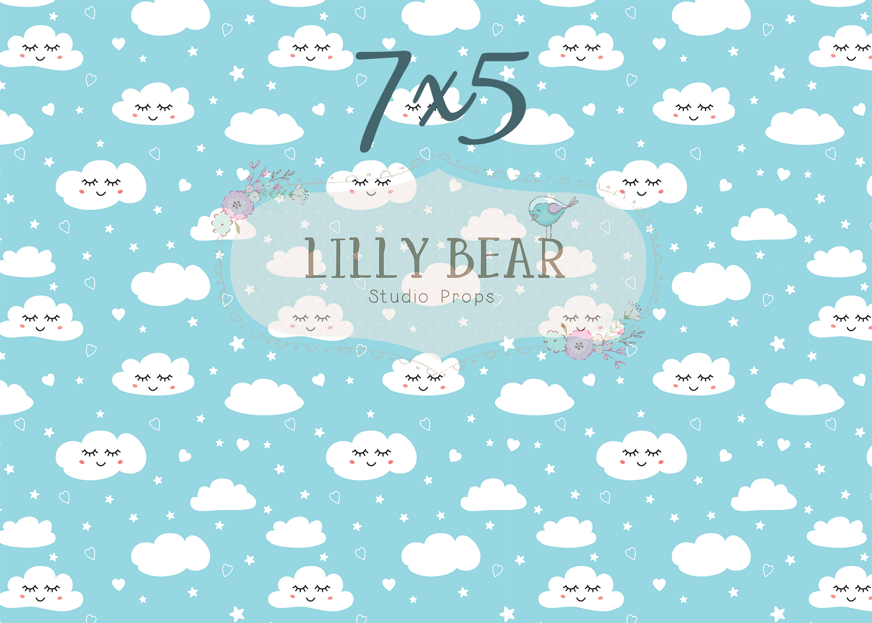 Good Night Little One by Lilly Bear Studio Props sold by Lilly Bear Studio Props, bed time - boy - cloud pattern - clou
