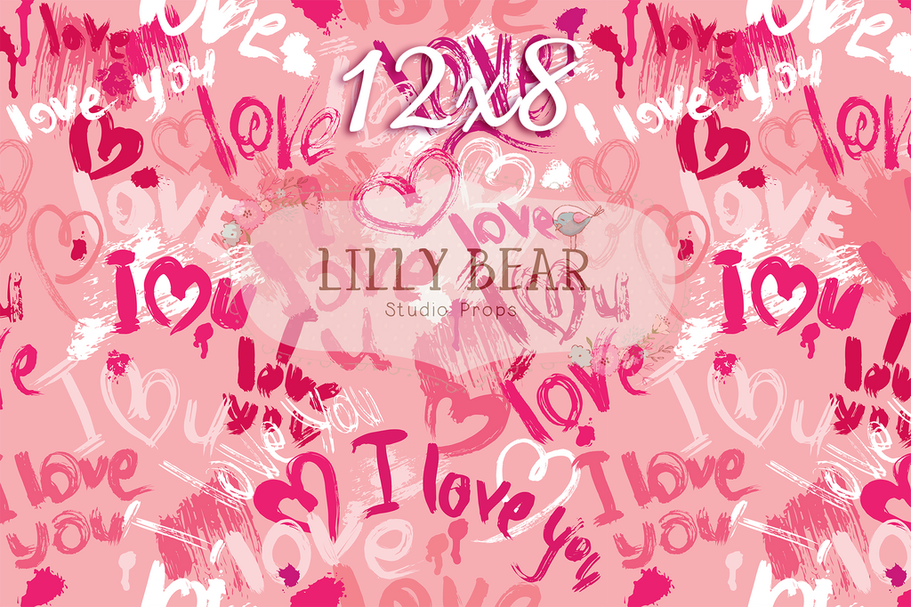 Graffiti Love by Lilly Bear Studio Props sold by Lilly Bear Studio Props, FABRICS - graffiti - heart love - hearts - i