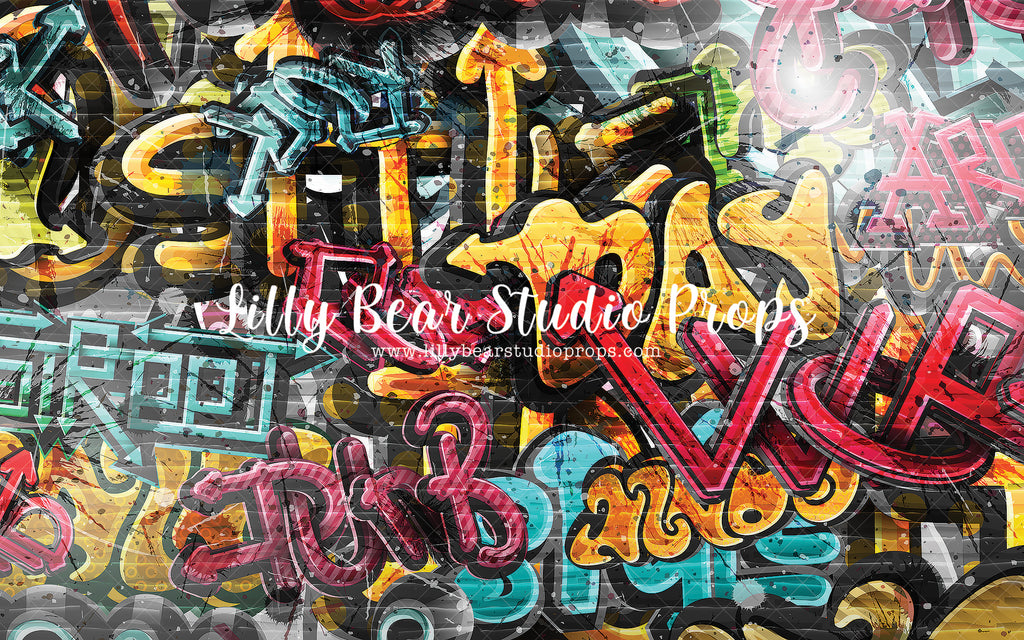 Hip Hop Graffiti by Lilly Bear Studio Props sold by Lilly Bear Studio Props, 1990 - 90s - art - FABRICS - graffiti - gr