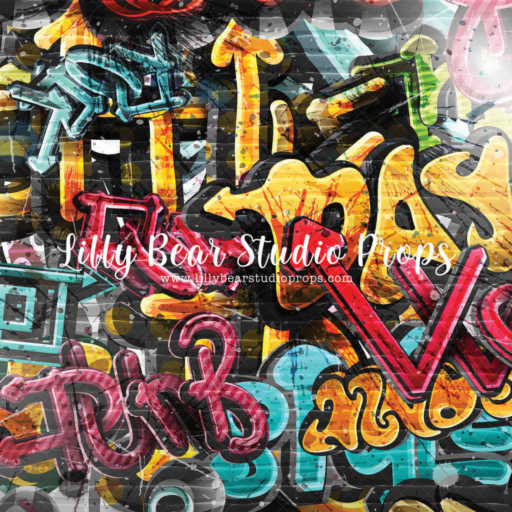 Hip Hop Graffiti by Lilly Bear Studio Props sold by Lilly Bear Studio Props, 1990 - 90s - art - FABRICS - graffiti - gr