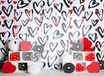 GRAFFITI HEART WALL - Lilly Bear Studio Props, arrow heart, arrows, balloons, clear balloons, cupids arrow, door, door wall, doors, doorway, FABRICS, girl, girl balloons, gold balloons, heart, hearts and arrows, love balloon, pink clouds, pink doors, valentine, valentine bed, valentine doors, valentine letter, valentine's card, valentines, valentines day
