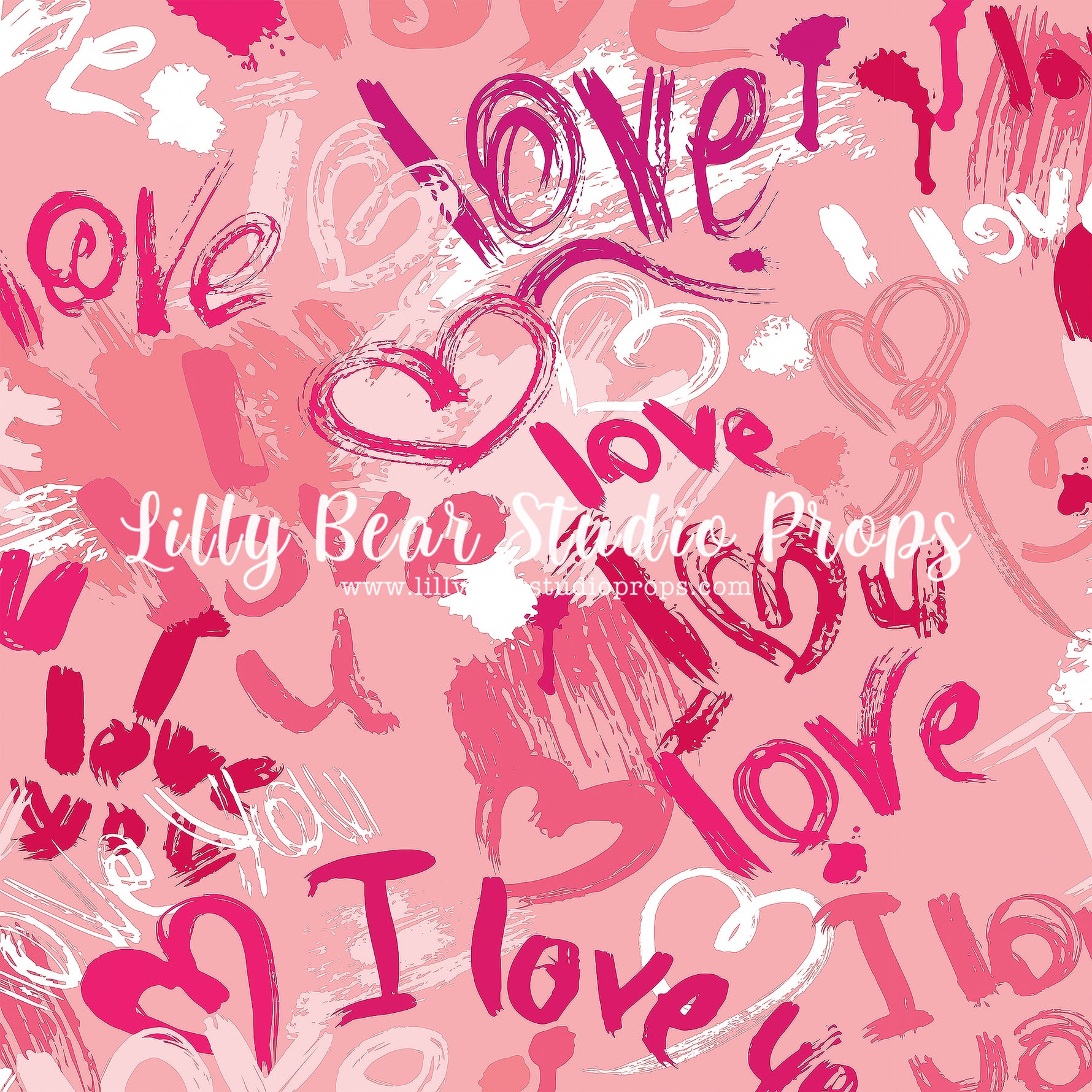 Graffiti Love by Lilly Bear Studio Props sold by Lilly Bear Studio Props, FABRICS - graffiti - heart love - hearts - i