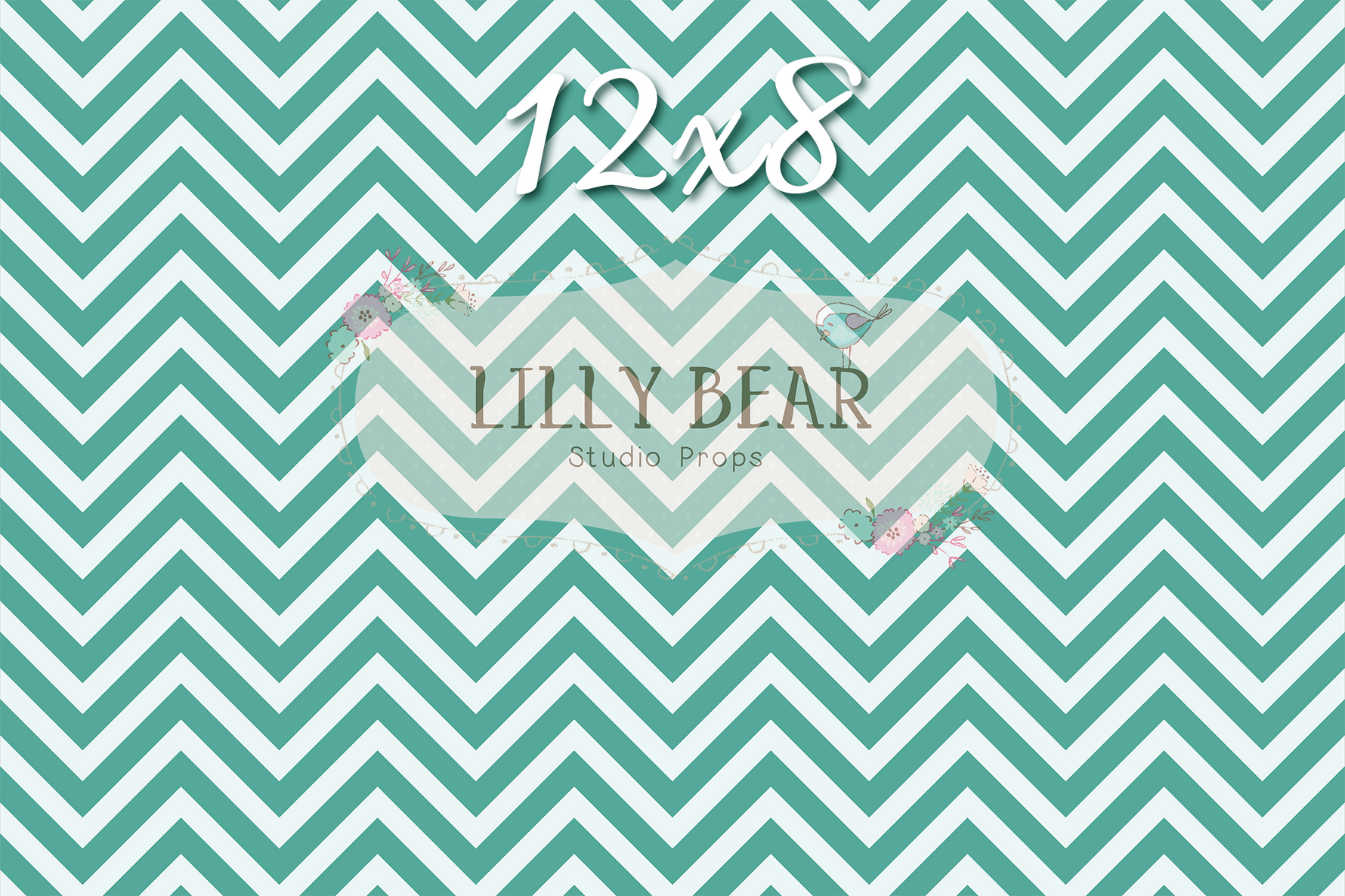 Green Chevron by Lilly Bear Studio Props sold by Lilly Bear Studio Props, chevron - FABRICS - green - green chevron - p