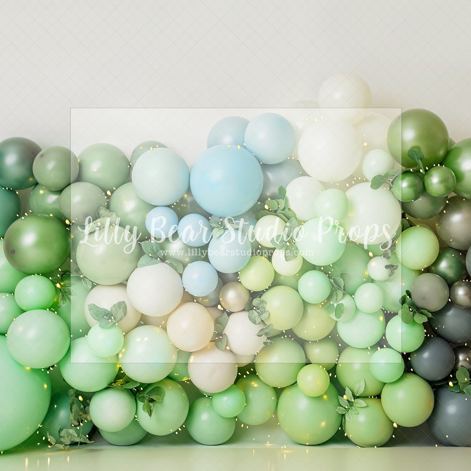 Green Balloon Wall - Lilly Bear Studio Props, blue balloon, blue balloon garland, blue balloon wall, blue balloons, blue green, eucalyptus, eucalyptus balloon, eucalyptus balloon arch, eucalyptus birthday, eucalyptus garden, Fabric, FABRICS, green and blue, green balloon wall, green balloons, green wall, greenery, pastel green, pastel green balloons